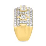 MEN'S RING 2CT ROUND/PRINCESS DIAMOND 14K YELLOW GOLD - Image 3
