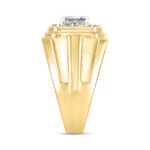 MEN'S RING 2CT ROUND/PRINCESS DIAMOND 14K YELLOW GOLD (CENTER STONE PRINCESS DIAMOND 1CT ) - Image 3