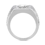 MEN'S RING 3 1/2CT ROUND/PRINCESS DIAMOND 14K WHITE GOLD (CENTER STONE PRINCESS DIAMOND 2CT ) - Image 2
