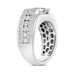 MEN'S RING 3 1/2CT ROUND/PRINCESS DIAMOND 14K WHITE GOLD (CENTER STONE PRINCESS DIAMOND 2CT ) - Image 3