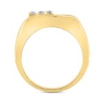 MEN'S RING 3/4CT ROUND DIAMOND 14K YELLOW GOLD - Image 2