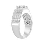 MEN'S RING 3CT EMERALD/ROUND DIAMOND 14K WHITE GOLD (CENTER STONE EMERALD DIAMOND 2CT ) - Image 2