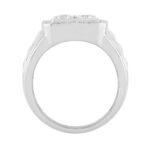 MEN'S RING 3CT ROUND DIAMOND 14K WHITE GOLD - Image 2