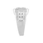 MEN'S RING 3CT ROUND DIAMOND 14K WHITE GOLD - Image 3