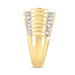 MEN'S RING 3CT ROUND/PRINCESS DIAMOND 14K YELLOW GOLD - Image 3