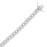MENS BRACELET 2 7/8CT ROUND DIAMOND 14K WHITE GOLD - Image 2