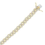 MENS BRACELET 2 7/8CT ROUND DIAMOND 14K YELLOW GOLD - Image 2