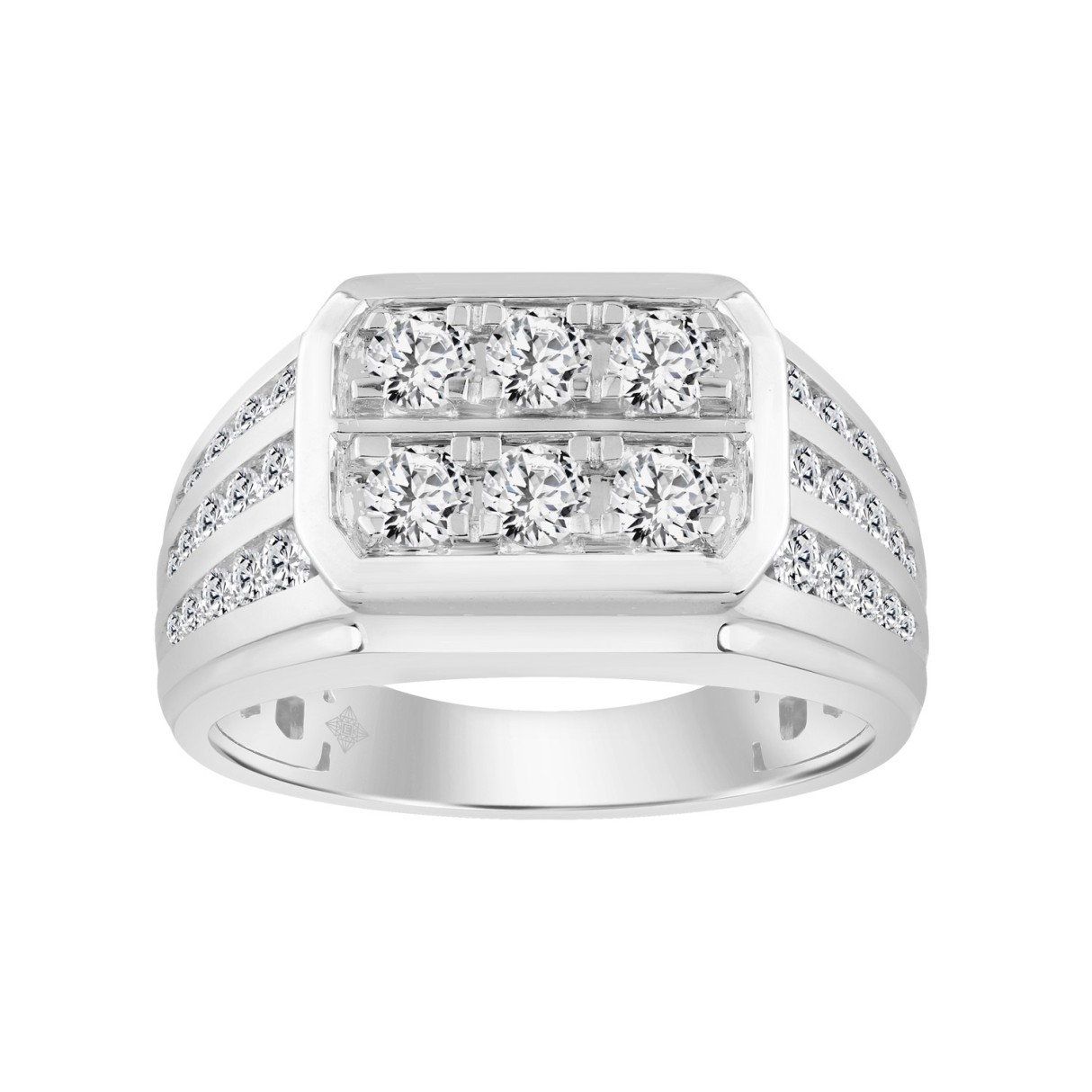 WHITE PLATINUM 1 1/4CT ROUND DIAMOND MEN'S BAND - Image 1