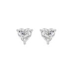 14K WHITE GOLD 2CT HEART DIAMOND LADIES SOLITAIRE EARRINGS