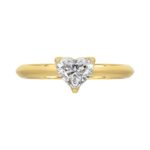 14K YELLOW GOLD 1CT HEART DIAMOND LADIES SOLITAIRE RING - Image 5