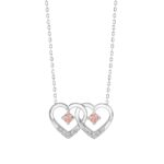 ETERNAL BLUSH COLLECTION LADIES NECKLACE 1/3CT ROUND DIAMOND 14K WHITE GOLD (PINK ROUND)