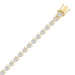 LADIES BRACELET 11CT ROUND DIAMOND 14K YELLOW GOLD - Image 2