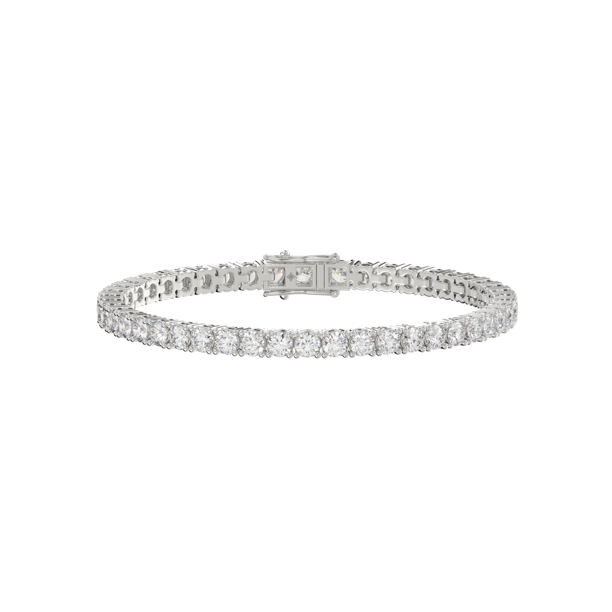 LADIES BRACELET 13CT ROUND DIAMOND 14K WHITE GOLD - Image 1