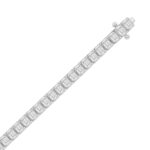LADIES BRACELET 9CT EMERALD DIAMOND 14K WHITE GOLD - Image 2