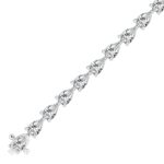 LADIES BRACELET 9CT PEAR DIAMOND 14K WHITE GOLD - Image 2