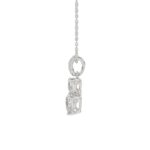 LADIES PENDANT 7/8CT ROUND/HEART DIAMOND 14K WHITE GOLD WITH CHAIN - Image 2