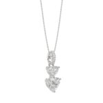 LADIES PENDANT 7/8CT ROUND/HEART DIAMOND 14K WHITE GOLD WITH CHAIN - Image 4