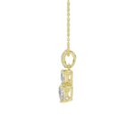LADIES PENDANT 7/8CT ROUND/HEART DIAMOND 14K YELLOW GOLD WITH CHAIN - Image 2
