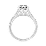 LADIES RING 3 1/2CT ROUND DIAMOND 14K WHITE GOLD (CENTER STONE ROUND DIAMOND 2CT ) - Image 2