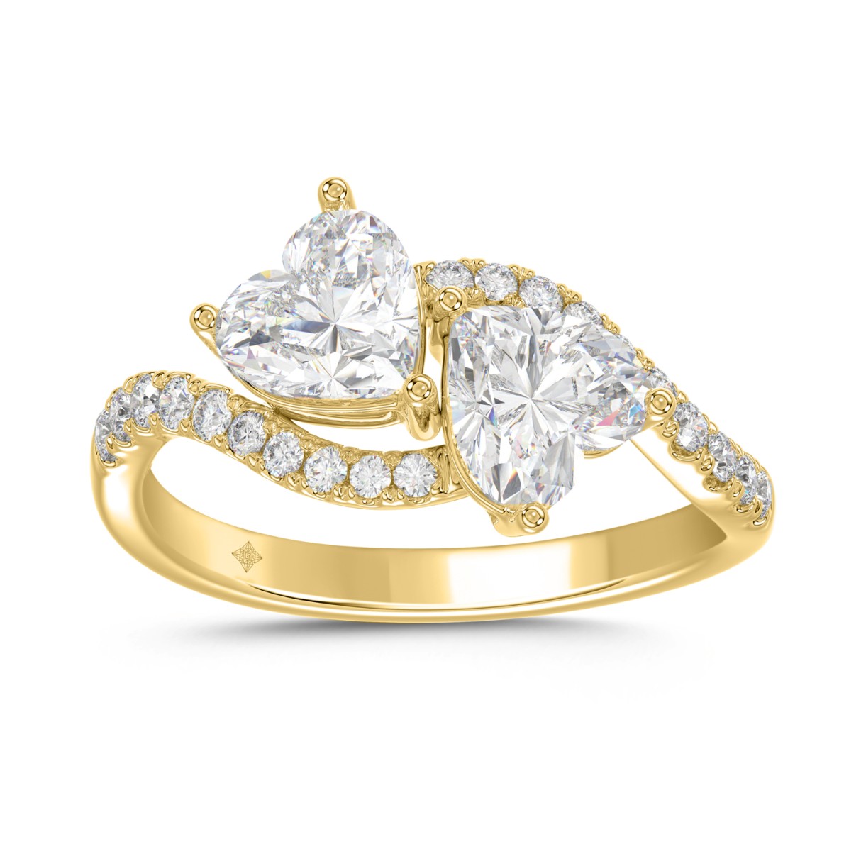 LADIES RING 3/4CT ROUND/HEART DIAMOND 14K YELLOW GOLD - Image 1