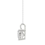 LADIES SOLITAIRE PENDANT WITH CHAIN 2CT HEART DIAMOND 14K WHITE GOLD - Image 2