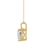 LADIES SOLITAIRE PENDANT WITH CHAIN 3CT HEART DIAMOND 14K YELLOW GOLD - Image 2