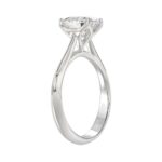 LADIES SOLITAIRE RING 2CT OVAL DIAMOND 14K WHITE GOLD - Image 3
