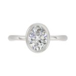 LADIES SOLITAIRE RING 2CT OVAL DIAMOND 14K WHITE GOLD (CENTER STONE OVAL DIAMOND 2CT ) - Image 5