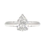 LADIES SOLITAIRE RING 2CT PEAR DIAMOND 14K WHITE GOLD - Image 5