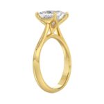 LADIES SOLITAIRE RING 2CT PRINCESS DIAMOND 14K YELLOW GOLD - Image 3