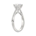LADIES SOLITAIRE RING 2CT ROUND DIAMOND 14K WHITE GOLD - Image 3