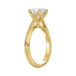 LADIES SOLITAIRE RING 2CT ROUND DIAMOND 14K YELLOW GOLD - Image 3