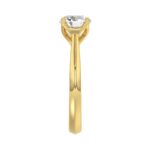 LADIES SOLITAIRE RING 2CT ROUND DIAMOND 14K YELLOW GOLD - Image 4