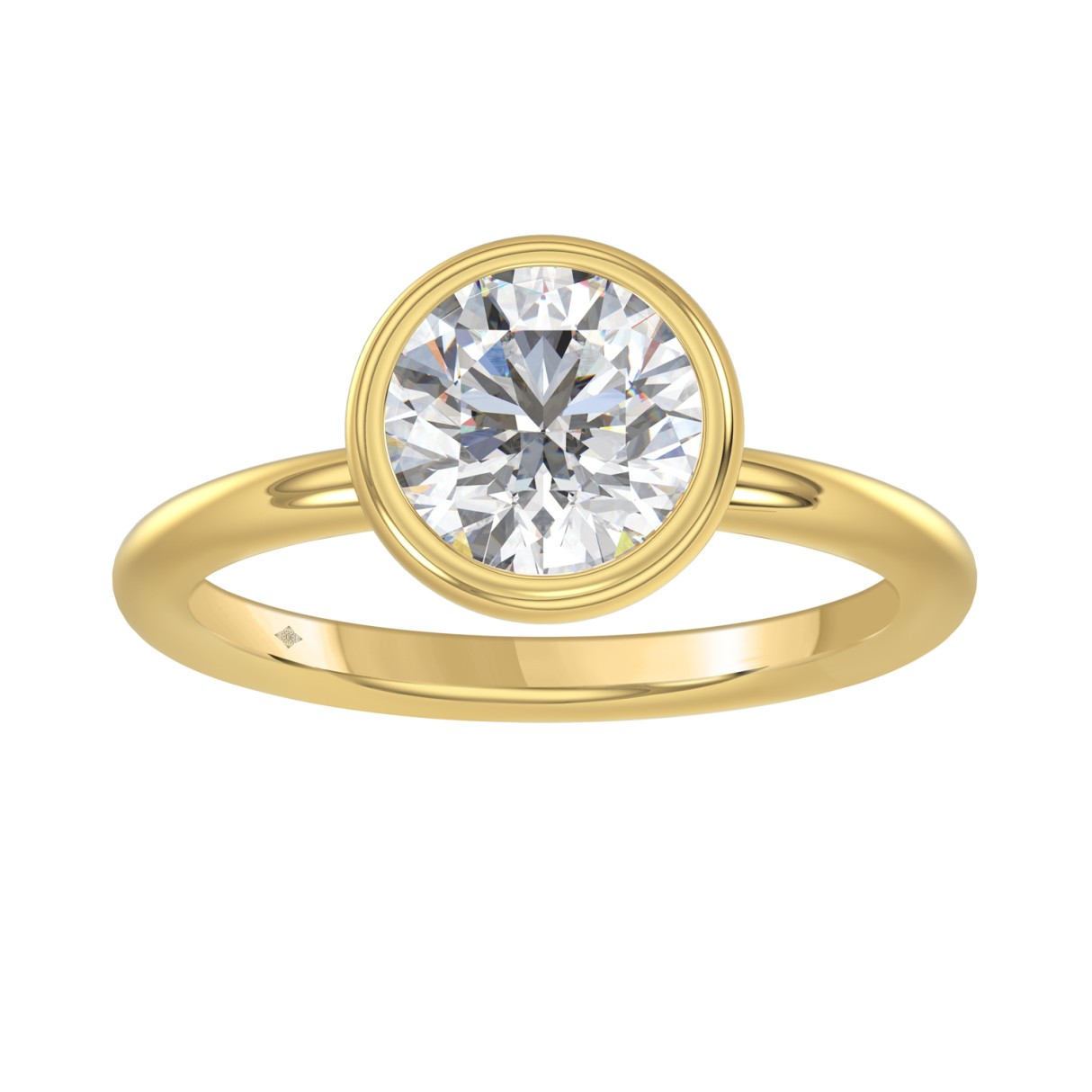 LADIES SOLITAIRE RING 2CT ROUND DIAMOND 14K YELLOW GOLD (CENTER STONE ROUND DIAMOND 2CT ) - Image 1