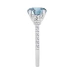 1 1/2CT Elegance Halo Ring 14k Round/Oval Diamond White Gold 1.00CT Blue Oval Center stone (Color F-G -Clarity VS1/VS2) - Image 3