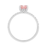 1 1/4CT Elegance Ring 14k Round/Radiant Diamond White Gold 1.00CT Pink Radiant Center stone (Color F-G -Clarity VS1/VS2) - Image 2