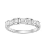 1.00 CT Wedding Band for Ladies Emerald Cut Diamonds 14K White Gold Luxury Band (Color F-G -Clarity VS1/VS2)