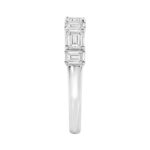 1.00 CT Wedding Band for Ladies Emerald Cut Diamonds 14K White Gold Luxury Band (Color F-G -Clarity VS1/VS2) - Image 3