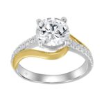 10K WHITE/YELLOW GOLD 2 1/4CT ROUND DIAMOND LADIES RING (CENTER STONE ROUND DIAMOND 2CT)
