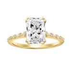 14K  YELLOW GOLD 3.00CT ROUND/RADIANT DIAMOND LADIES RING (CENTER STONE RADIANT DIAMOND 3CT)