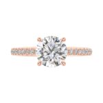 14K ROSE GOLD 1 3/4CT ROUND DIAMOND LADIES RING (CENTER STONE ROUND DIAMOND 1 1/2CT) - Image 5