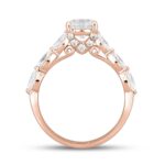 14K ROSE GOLD 1 3/4CT ROUND/MARQUISE DIAMOND LADIES RING (CENTER STONE ROUND DIAMOND 1CT ) - Image 2
