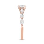 14K ROSE GOLD 1 3/4CT ROUND/MARQUISE DIAMOND LADIES RING (CENTER STONE ROUND DIAMOND 1CT ) - Image 3