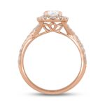 14K ROSE GOLD 1 3/4CT ROUND/PEAR DIAMOND LADIES RING (CENTER STONE PEAR DIAMOND 1.00CT) - Image 2