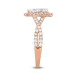 14K ROSE GOLD 1 3/4CT ROUND/PEAR DIAMOND LADIES RING (CENTER STONE PEAR DIAMOND 1.00CT) - Image 3