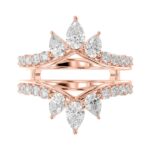 14K ROSE GOLD 1 3/4CT ROUND/PEAR DIAMOND LADIES WRAP RING - Image 2