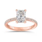 14K ROSE GOLD 1 3/4CT ROUND/RADIANT DIAMOND LADIES RING (CENTER STONE RADIANT DIAMOND 1 1/2CT)
