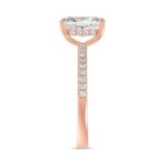 14K ROSE GOLD 1 3/4CT ROUND/RADIANT DIAMOND LADIES RING (CENTER STONE RADIANT DIAMOND 1 1/2CT) - Image 4