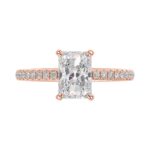 14K ROSE GOLD 1 3/4CT ROUND/RADIANT DIAMOND LADIES RING (CENTER STONE RADIANT DIAMOND 1 1/2CT) - Image 5