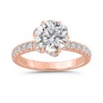 14K ROSE GOLD 2 1/2CT ROUND DIAMOND LADIES RING (CENTER STONE ROUND DIAMOND 2CT)